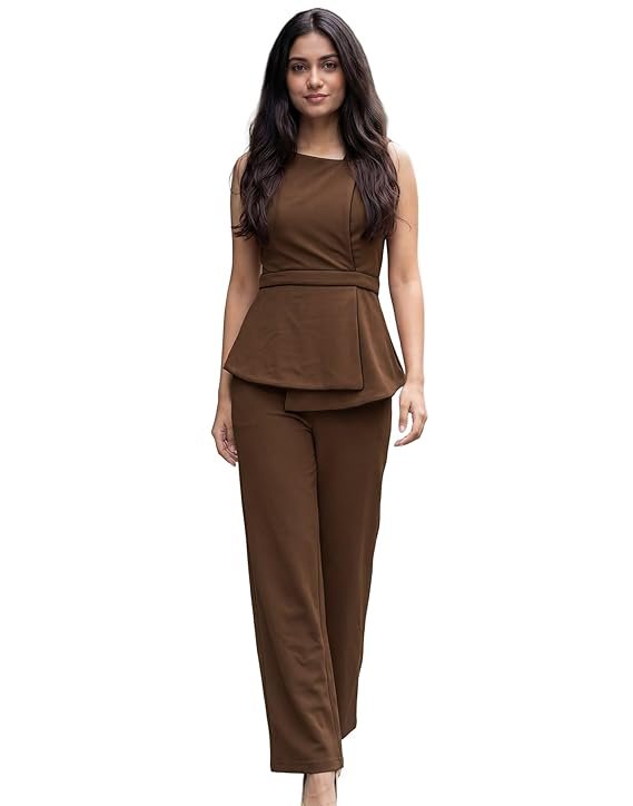 Selvia Women's Wrap Top and Trouser Pant, Coord Set for Women Stylish, Office Wear