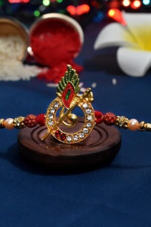 Oblivion Designer Murli Flute Rakhi for Brother with Choco Beats Chocolate 32gm, Pooja Coin, Roli Chawal & Card | Rakhi with Chocolate Combo for Raksha Bandhan Visit the Oblivion Store