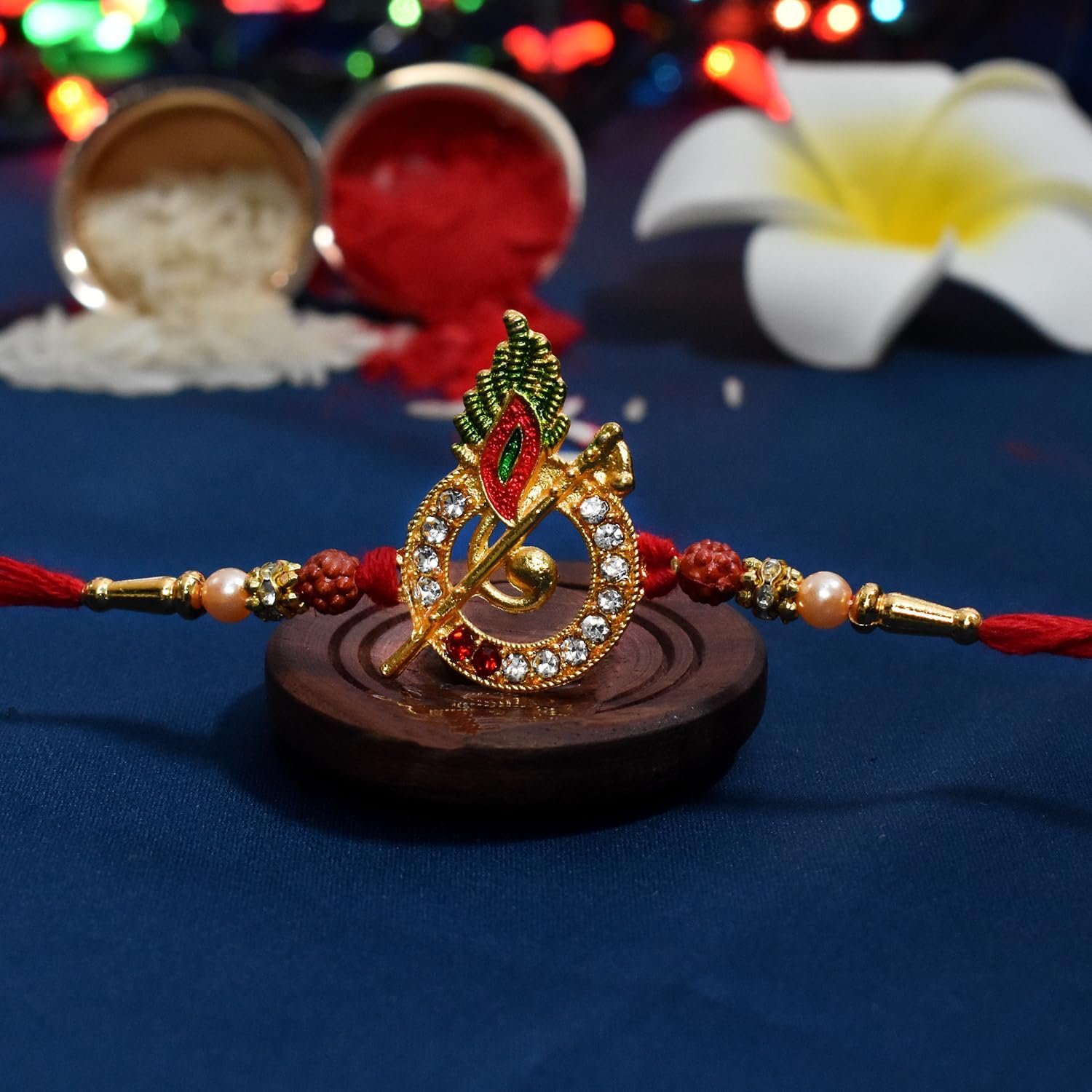 Oblivion Designer Murli Flute Rakhi for Brother with Choco Beats Chocolate 32gm, Pooja Coin, Roli Chawal & Card | Rakhi with Chocolate Combo for Raksha Bandhan Visit the Oblivion Store