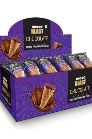 Pure Temptation Chocoblast Chocolate-Filled Waffle Cones [20 Pieces] Snacks for Kids & Adults - Non-Meltable Chocolate, Raksha bandhan Gift Pack - Individually Wrapped Choco Cone Bites