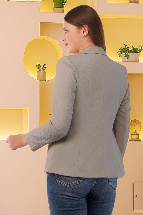 SaintX Women's 4-Way Stretchable Blazer | Formal & Casual Wear | Textured Sunscreen Fabric | Modern Regular Fit | Fully Lined | Lightweight Jacket | Ideal for Summers - Image 3